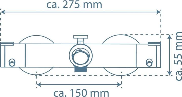 Actual product image Schütte London Thermostatische Badkraan - Hartafstand 150 mm - Zwart Mat