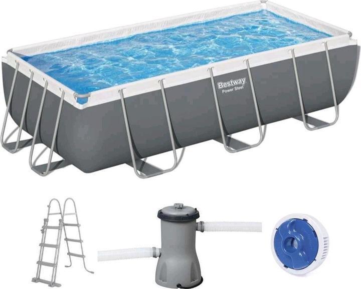 Produktbild Bestway Power Steel Frame Pool Set mit Filterpumpe 404 x 201 x 100 cm (404 x 201 x 100 cm)