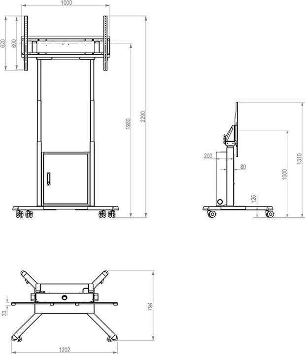 Actual product image Hagor HP Twin Lift M-B 140-218cm (86", 120 kg)