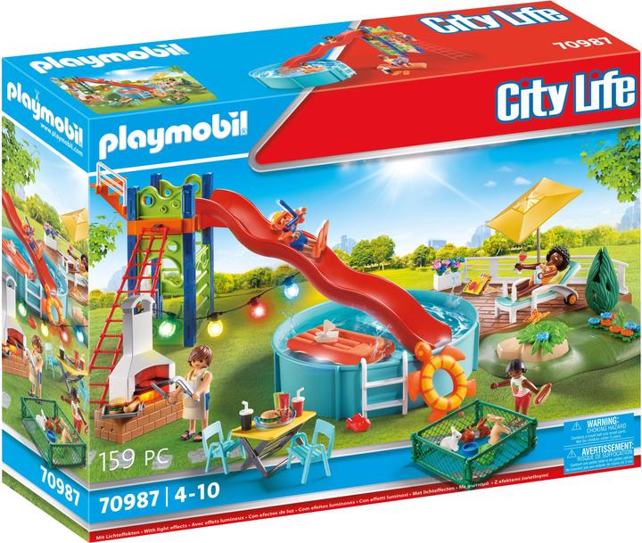 Actual product image Playmobil Pool party with slide (70987, Playmobil City Life)