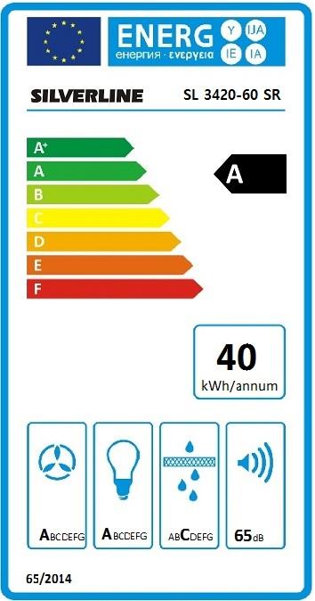 Energie-Label Silverline SL 3420-60 SR (Wandhaube)