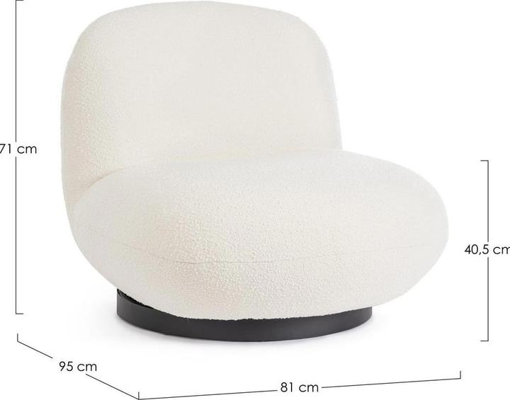 Image du produit Bizzotto Fauteuil pivotant Margot blanc boucle