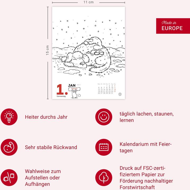 Produktbild Simons Katze Tagesabreisskalender 2026 (11 x 14 cm, Deutsch)