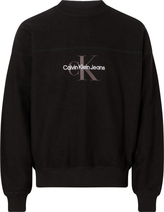 Calvin Klein Monologo Textured Crew Herren-Sweatshirt (L)