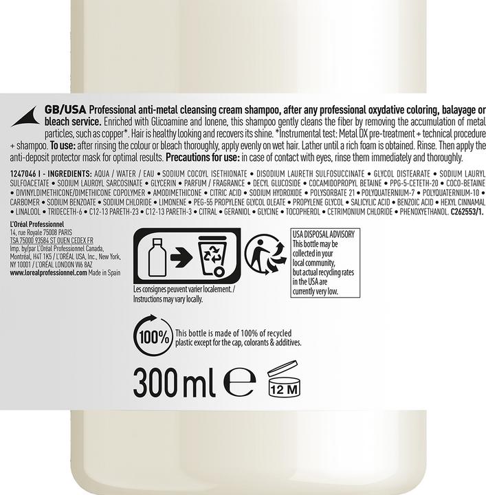 Immagine prodotto L'Oréal Professionnel Metal DX (300 ml, Shampoo liquido)