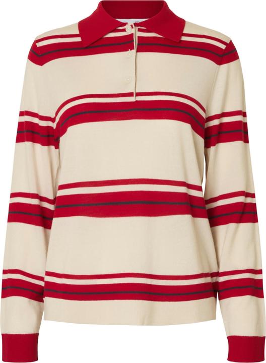 Selected Femme 100% Merinowoll Langarm-Poloshirt