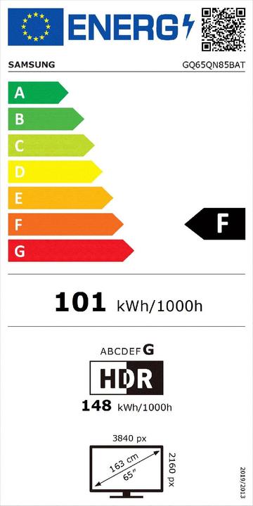Energie-Label Samsung GQ65QN85BAT (65", QN85B, QLED, 4K, 2022)