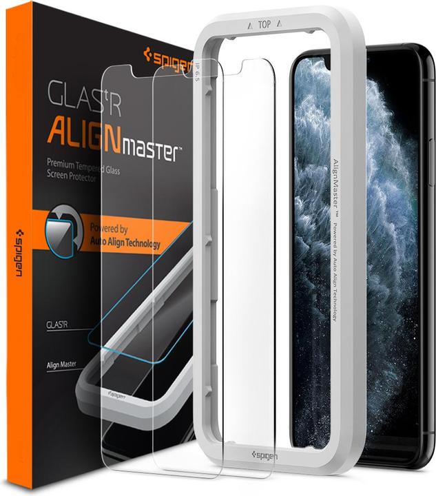 Produktbild Spigen Align Glas.tR 2 pack - iPhone 11 Pro/XS/X AGL00109 (2 Stück, Apple iPhone XS, Apple iPhone 11 Pro, Apple iPhone X)