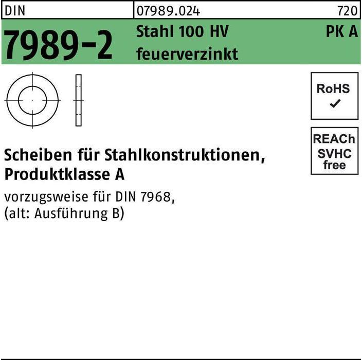 Actual product image Washer DIN 7989-2 12/13,5x 24 x8 steel 100HV hot-dip galvanised