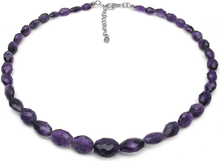Xen Ametyst - Collier oval facettiert 45 + 5 cm 925 Silber (925 Sterling Silber, 45 cm)