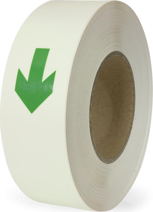 Produktbild Moravia Markierungsband langnachleuchtend mit Pfeilen, 50 mm x 25 m