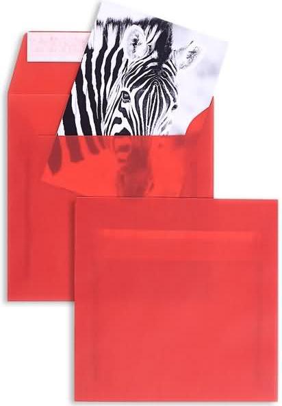 Blanke Envelopes offset transparent 170x170mm 100g/sqm HK PU=100 pieces intense red (100 x)