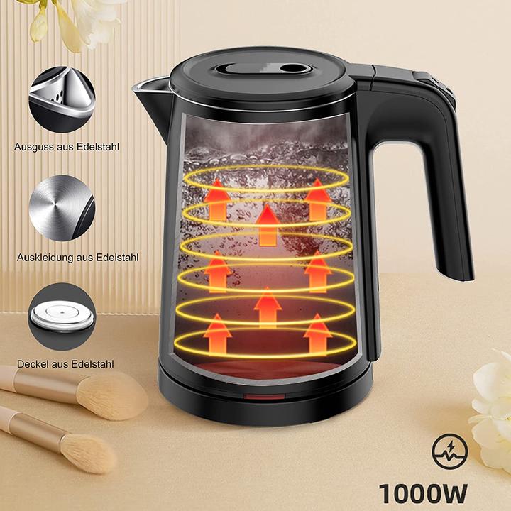 Produktbild Sonifer 0,8l Edelstahl Wasserkocher Glaenzend Schwarz