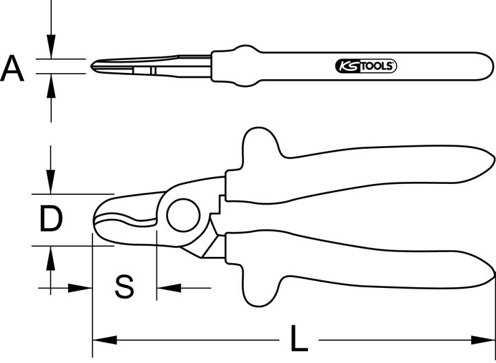 Immagine prodotto KS Tools 1000V Tagliacavi a una mano (210 mm)