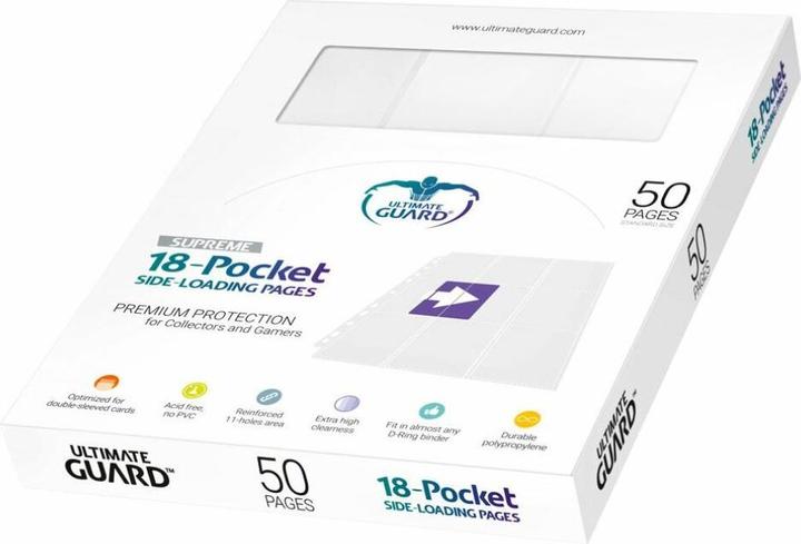 Ultimate Guard UGD010483 - 18-Pocket Side-Loading Pages (50), weiss