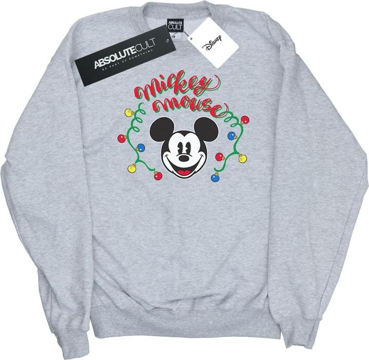 Disney Mickey Mouse Christmas Light Bulbs Sweatshirt (S)