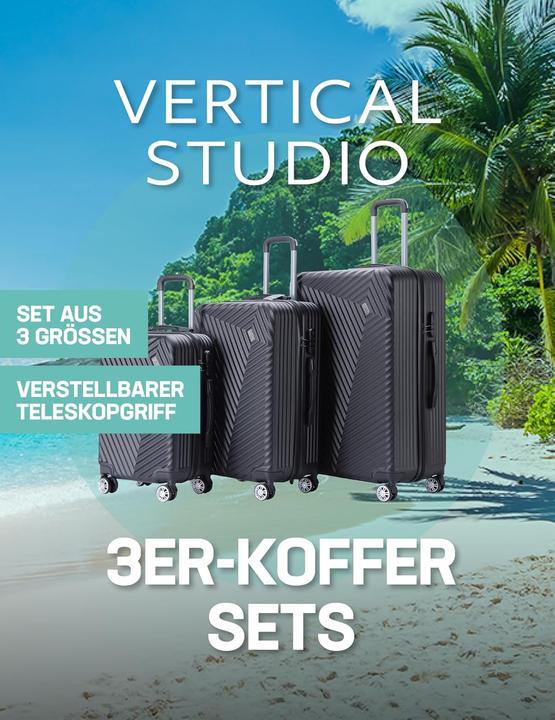 Immagine prodotto Vertical Studio 3-teilgies Reisekoffer-Set (90 l, Bagaglio a mano (fino a 50 litri), M (50 - 90l), L (90 - 115l))