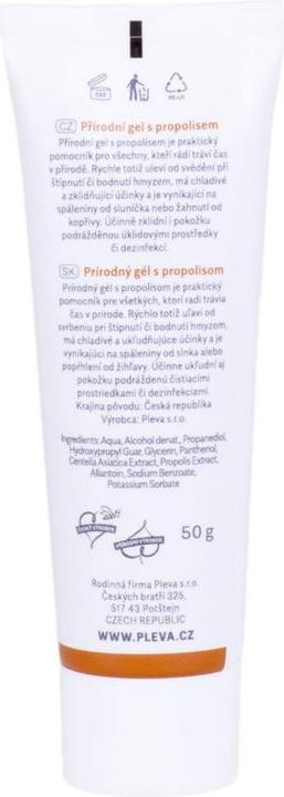 Image du produit Pleva Gel naturel à la propolis 50g (Gel pour le corps)
