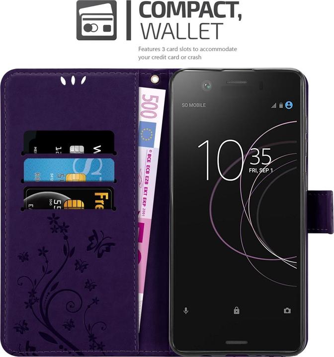 Actual product image Cadorabo Flower Book Case for Sony Xperia XZ1 COMPACT (Sony Xperia XZ1 Compact)