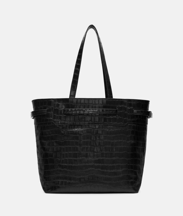 Immagine prodotto Liebeskind Berlin Schoudertas Shopper Lora Croco Tote Bag Black Zwart