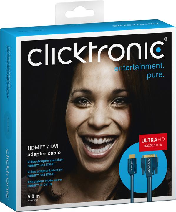Produktbild clicktronic HDMI (Typ A) — DVI (5 m, DVI, HDMI)