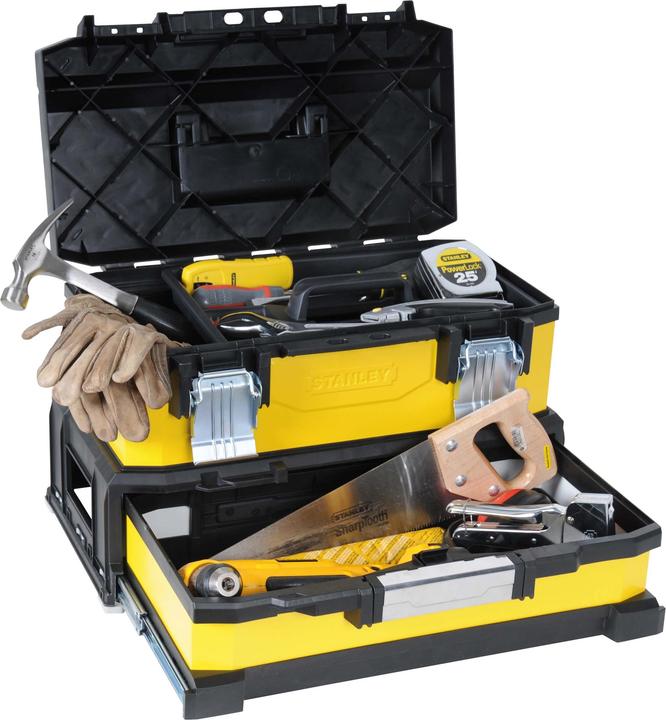 Produktbild Stanley Werkzeugbox MetallKunststoff mit integrierter Schublade (1 Teile)