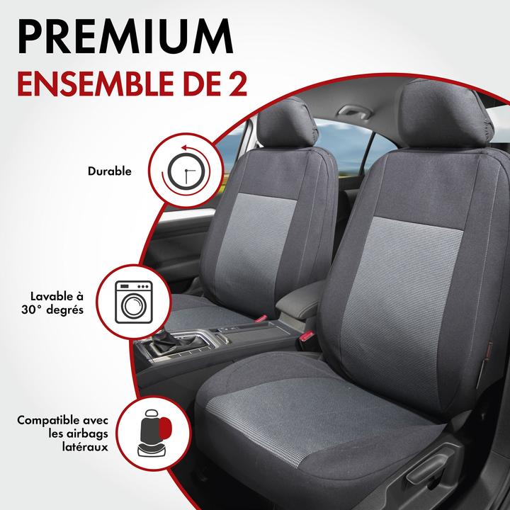 Image du produit Walser Housse de siège auto ZIPP-IT Premium Ardwell, housse de siège auto pour 2 sièges avant avec système