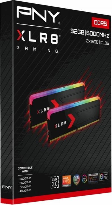 Actual product image PNY MD32GK2D5600036XRGB (2X16GO 6000 PC48000) (2 x 16GB, 6000 MHz, DDR5 RAM, DIMM)