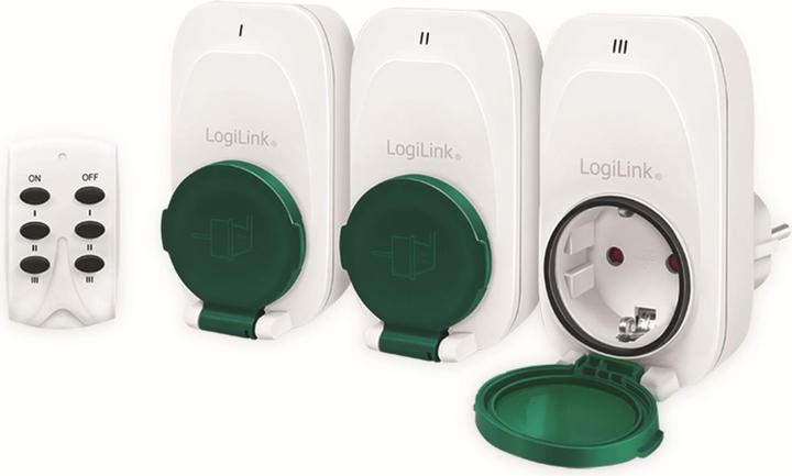 Image du produit LogiLink Set de prises avec télécommande, 3xCEE 7/3, outdoor, IPX4