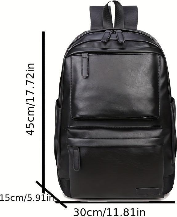 Only-Bags.Store Lässiger Reiserucksack, Schüler-Schultasche, PU-Leder-Rucksack mit grosser Kapazität