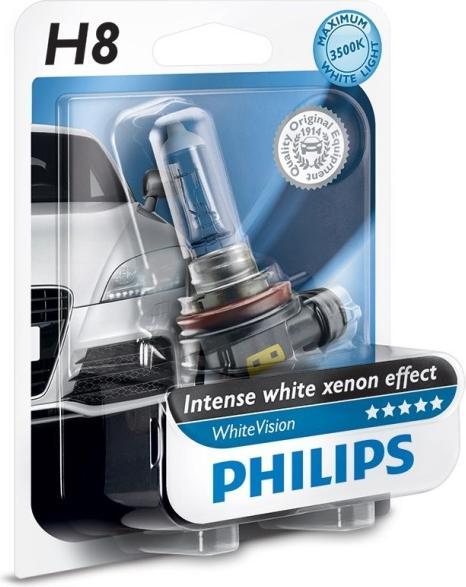 Actual product image Philips Headlight lamp WhiteVision XenonEffect (H8)