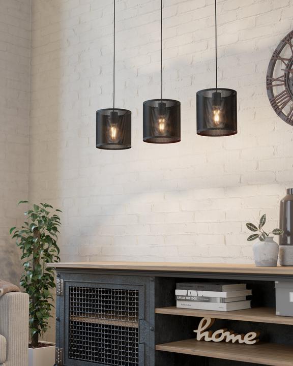 Actual product image EGLO 43796 MANBY E27 triple pendant light 900x200mm black (E27)