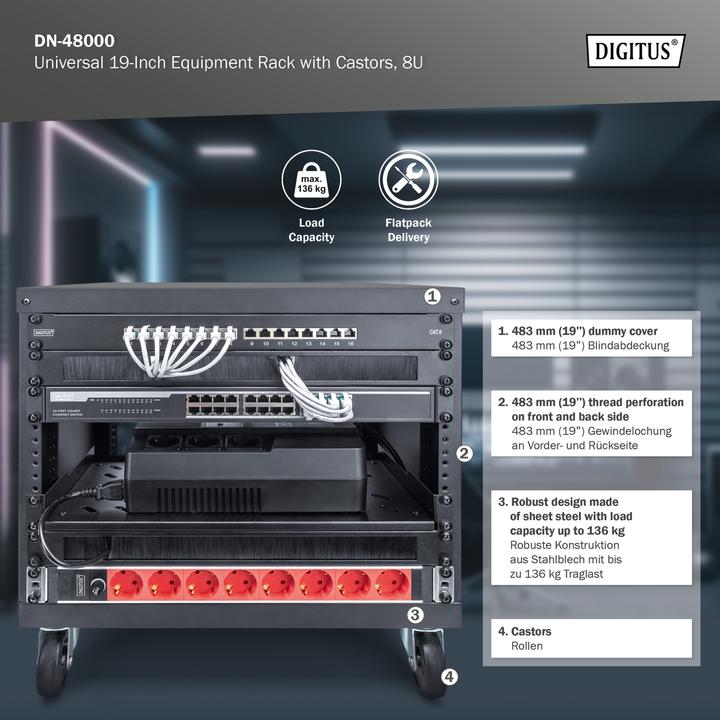 Image du produit Digitus DN-48000 (8 HE, Rack 19 pouces)