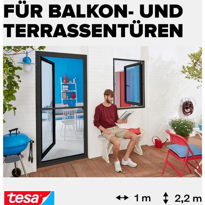 Produktbild tesa Insektenschutz Alu COMFORT für Türen, Insektengitter (100 x 220 cm)