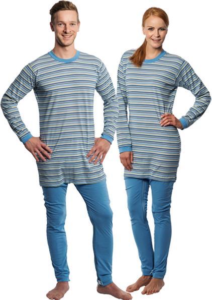Suprima Pyjama-Pflegeoverall hellblau unisex Reissverschluss am Bein und Rücken S (S)