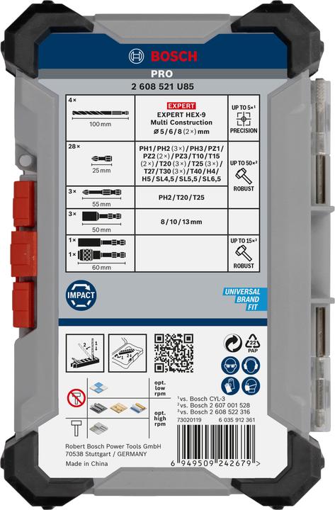 Produktbild Bosch Professional Zubehör PRO Impact Schrauberbits und Multi Construction Bohrer Mixed Set, 40-tlg.