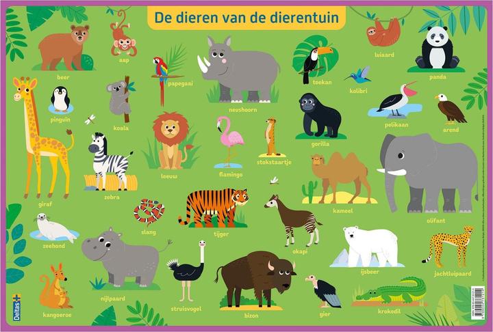 Actual product image Educatieve onderleggers - De dieren van de dierentuin