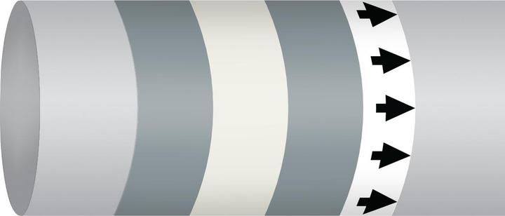 Actual product image Brady B-7541, ISO 14726 IMO pipe markers - breathing air, polyester, grey/white/grey, glossy, 200.00
