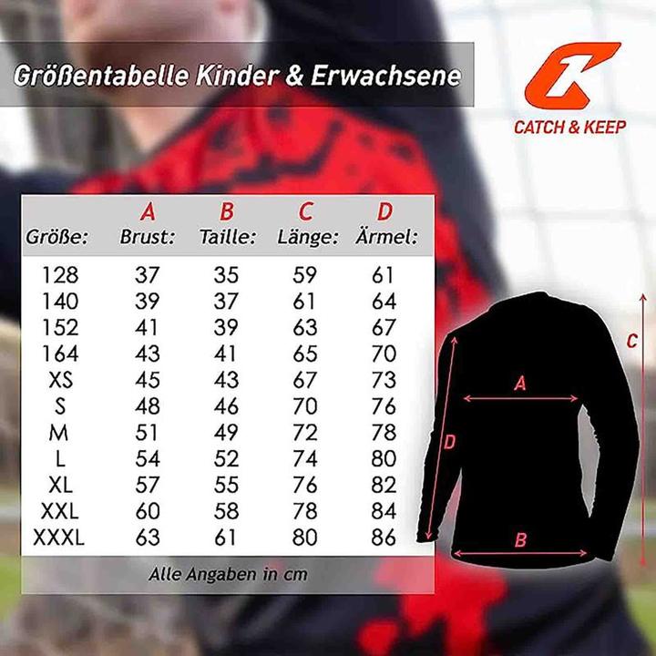 Image du produit Catch & Keep Maillot de gardien de but Protection Gr. XXL Rouge-Noir Maillot de gardien de but de football Haut (XXL)