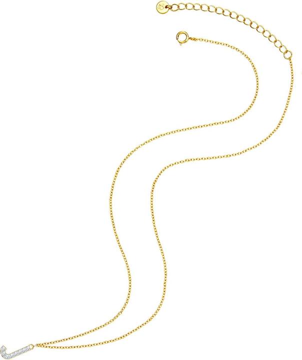 Immagine prodotto Glanzstücke München Lettera J da donna in argento sterling con zirconia cubica in oro giallo 45,0 cm di catena base + (Argento, 40 - 45 cm)