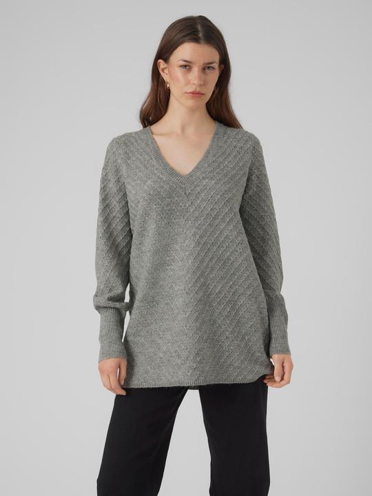 Produktbild Vero Moda VMANJASTINNA LONG V-NEK PULLOVER GA EXC Strickpullover (L)
