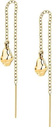 Trussardi Stylish long gold-plated steel earrings T-Design TJAXA13
