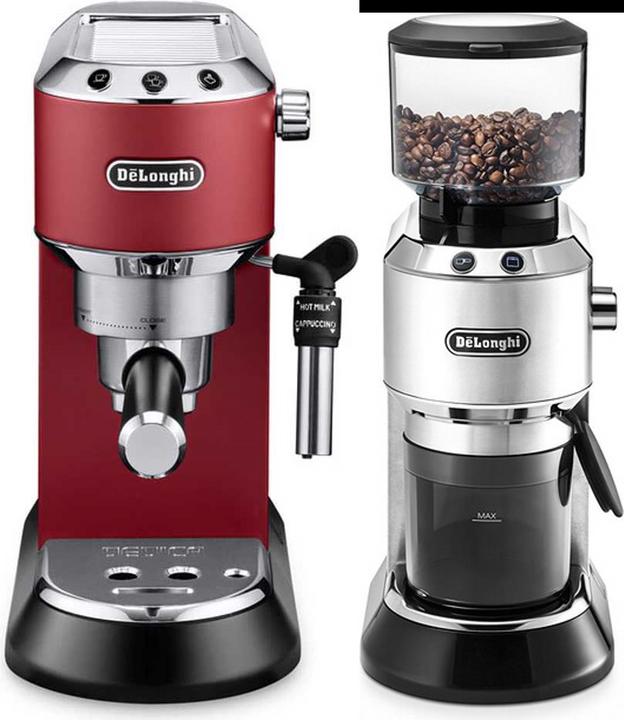 Produktbild De'Longhi Dedica Barista Set rot EC685.R & KG520.M