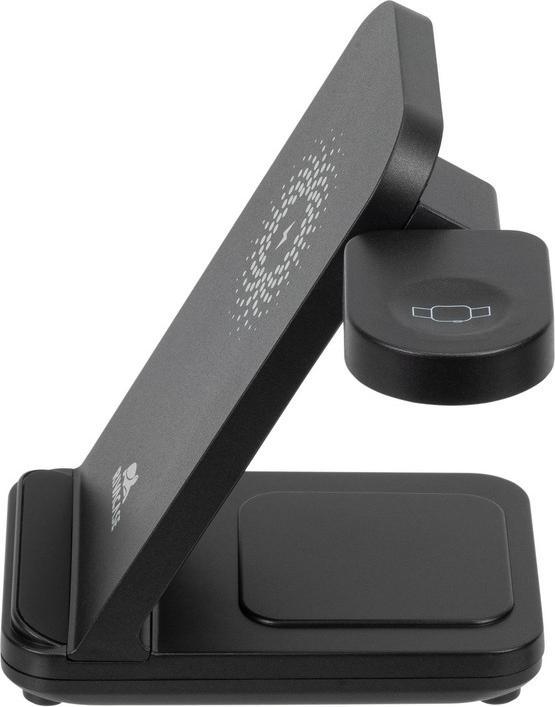 Image du produit Rivacase VA4916 WH3 Chargeur sans fil 3 en 1, charge 3 appareils simultanément, certifié Qi (15 W)