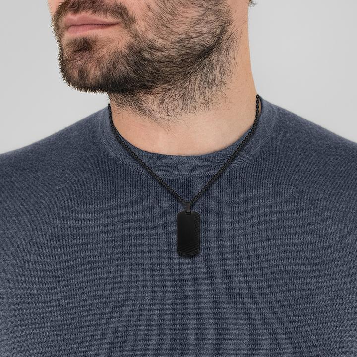 Produktbild True Rebels Herren Edelstahl schwarz 50,0 cm - 50 (Edelstahl, 50 cm)