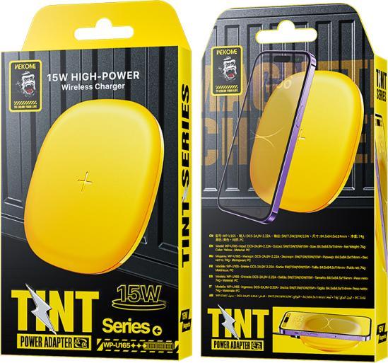 Image du produit Wekome WP-U165 Tint Series – kabelloses Qi-Induktionsladegerät 15 W (gelb) (15 W)
