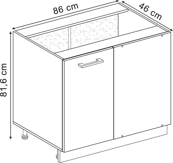 Produktbild Vicco Eckunterschrank R-Line, Anthrazit Landhaus/Anthrazit, 86 cm AP Marmor