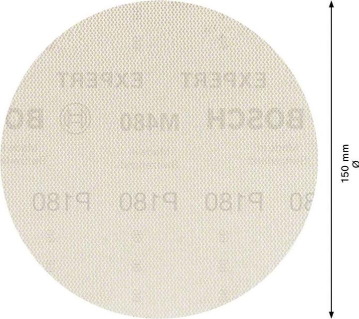 Produktbild Bosch Professional Zubehör EXPERT M480 Schleifnetz für Exzenterschleifer, 150 mm, G 180, 5 Stück (180)