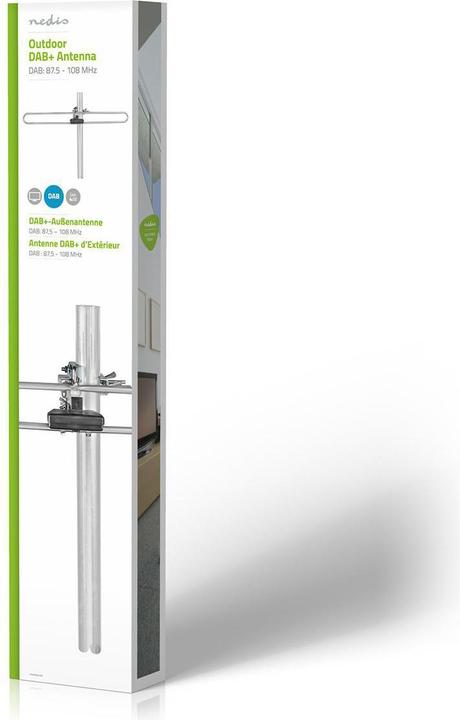 Produktbild Nedis DAB Antenne - Max. 4dB Verstärkung - DAB: 170-250 MHz - 50 km Reichweite - für Draussen ANORD (4 dB, UKW / MW / LW, DAB/ DAB+)