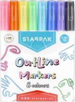 Starpak Metalc Outline Marker 8 Farben Outline (Mehrfarbig, 2 mm)